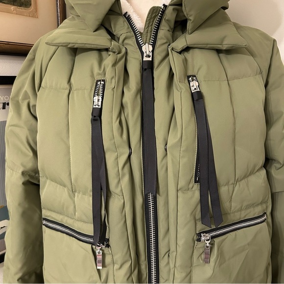 Orolay Olive Green Puffer Jacket with Fleece Lined Hood SZ M - Picture 3 of 6